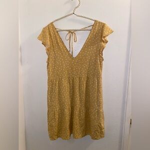 Abercrombie and fitch vintage women’s size small yellow Polk a dot mini dress